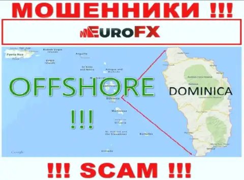 Доминика - офшорное место регистрации ворюг Euro FX Trade, предоставленное у них на веб-сайте