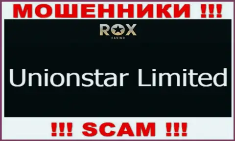 Вот кто управляет компанией Rox Casino это Unionstar Limited