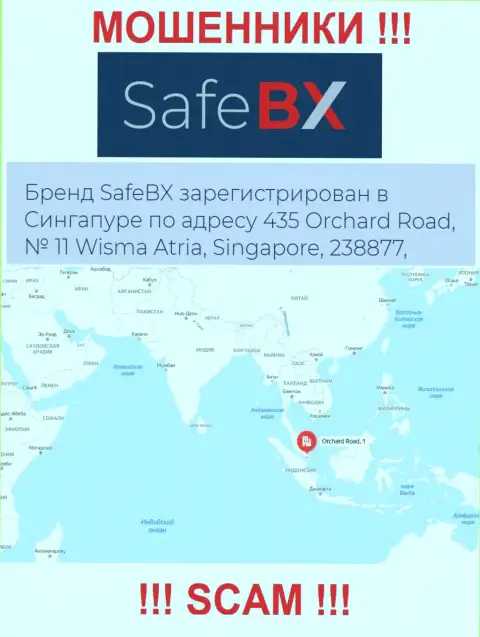 Не связывайтесь с организацией Safe BX - данные internet обманщики осели в оффшорной зоне по адресу 435 Orchard Road, № 11 Wisma Atria, 238877 Singapore