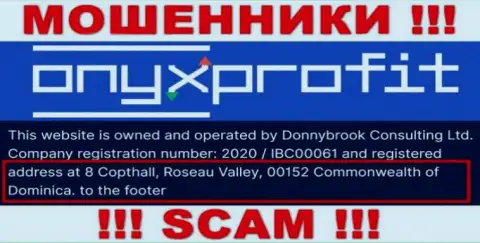 8 Copthall, Roseau Valley, 00152 Commonwealth of Dominica - это офшорный адрес Onyx Profit, оттуда МОШЕННИКИ дурачат лохов