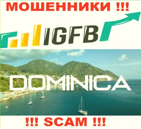 На web-ресурсе IGFB One сказано, что они расположились в офшоре на территории Commonwealth of Dominica