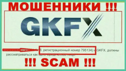Регистрационный номер еще одних мошенников глобальной сети internet компании GKFXECN Com: 795134