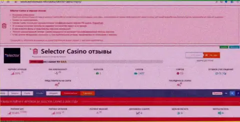 Selector Casino - это МОШЕННИКИ !!! Взаимодействие с которыми может обернуться потерей денежных активов (обзор)