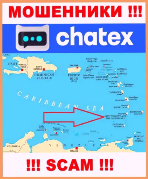 Не доверяйте мошенникам Chatex Com, ведь они находятся в офшоре: St. Vincent & the Grenadines