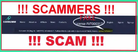 Coinumm Com fraudsters don't have a license - caution