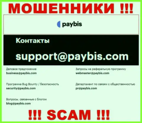 На интернет-ресурсе конторы PayBis Com показана почта, писать сообщения на которую слишком опасно