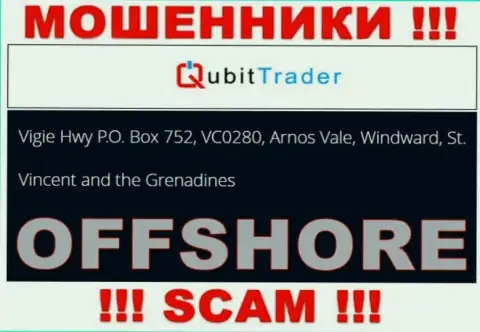 Vigie Hwy P.O. Box 752, VC0280, Arnos Vale, Windward, St. Vincent and the Grenadines - это официальный адрес организации Qubit Trader, расположенный в оффшорной зоне