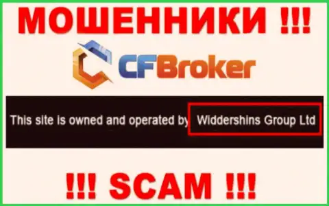 Юридическое лицо, которое владеет internet-мошенниками CFBroker Io - это Widdershins Group Ltd