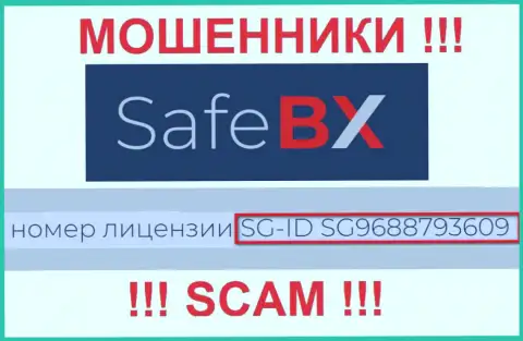 Safe BX, запудривая мозги лохам, разместили на своем веб-портале номер своей лицензии