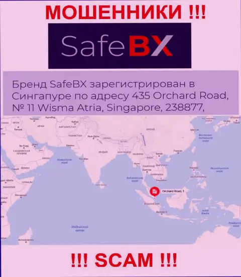 Не связывайтесь с организацией Safe BX - данные internet обманщики осели в оффшорной зоне по адресу 435 Orchard Road, № 11 Wisma Atria, 238877 Singapore