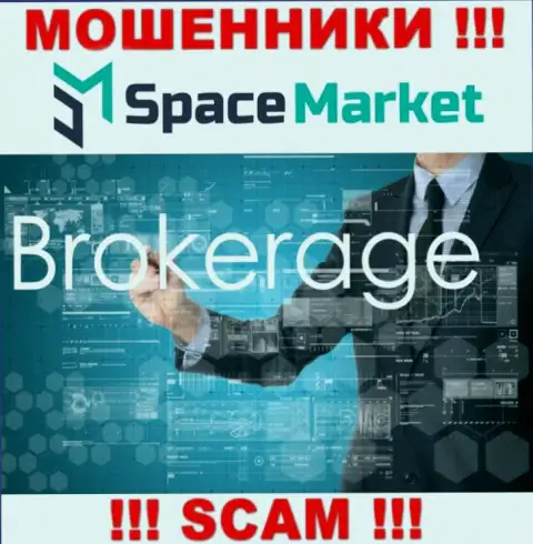 Сфера деятельности незаконно действующей компании Space Market это Broker