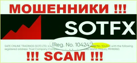 Как представлено на официальном сайте обманщиков SotFX Com: 10424 - это их регистрационный номер