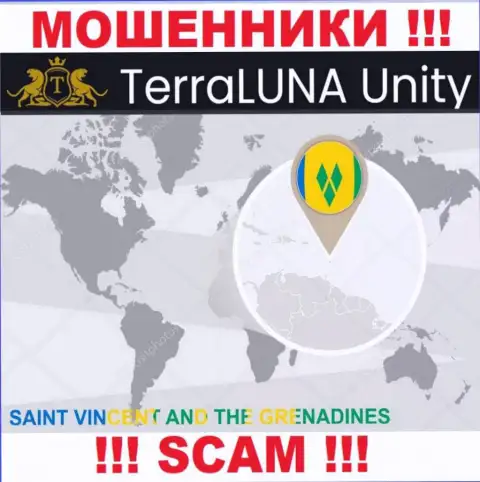Официальное место регистрации мошенников TerraLuna Unity - Saint Vincent and the Grenadines