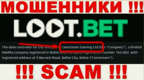 Вы не сумеете уберечь собственные денежные вложения работая с конторой Лоот Бет, даже в том случае если у них есть юр. лицо Livestream Gaming Ltd