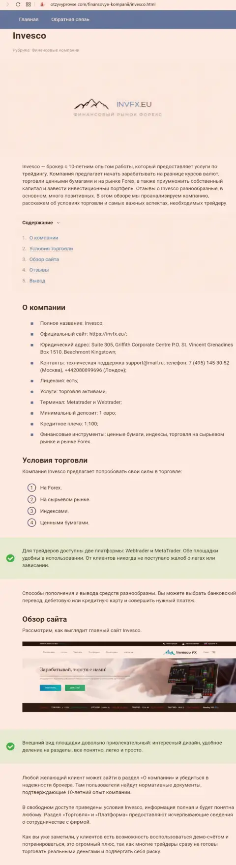 Детальная инфа об форекс дилинговой организации ИНВФИкс на страницах web-сервиса OtzyvyProVse Com