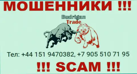 Помните, что мошенники из организации Budrigan Ltd звонят своим доверчивым клиентам с разных телефонных номеров