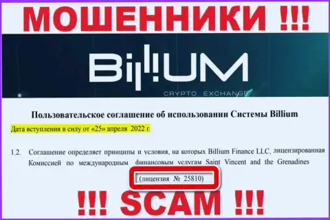 Вы не сможете вернуть назад вложения с организации Billium, приведенная на web-портале лицензия в этом не сможет помочь