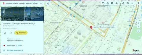 Проданный одним из работников 770Capital адрес нахождения жульнической форекс конторы на Yandex Maps