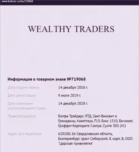 Сведения о брокерской компании Wealthy Traders, позаимствованные на веб-ресурсе beboss ru