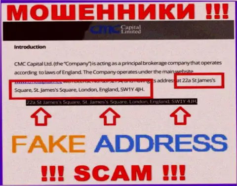 Представленный официальный адрес конторы СМС КАПИТАЛ ЛТД - это обман !!! Будьте осторожны, мошенники !!!